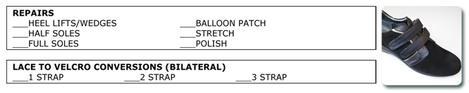 Original Northopedic repair and bilateral lace-to-Velcro prescription options
