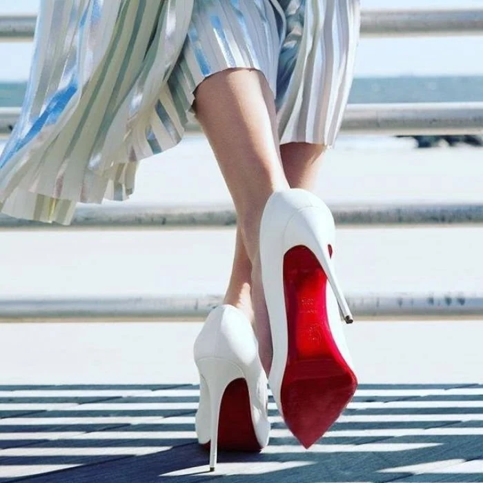 High heels with red soles