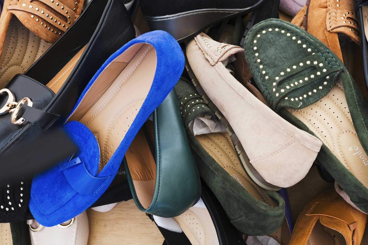 An assortment of shoes in different styles